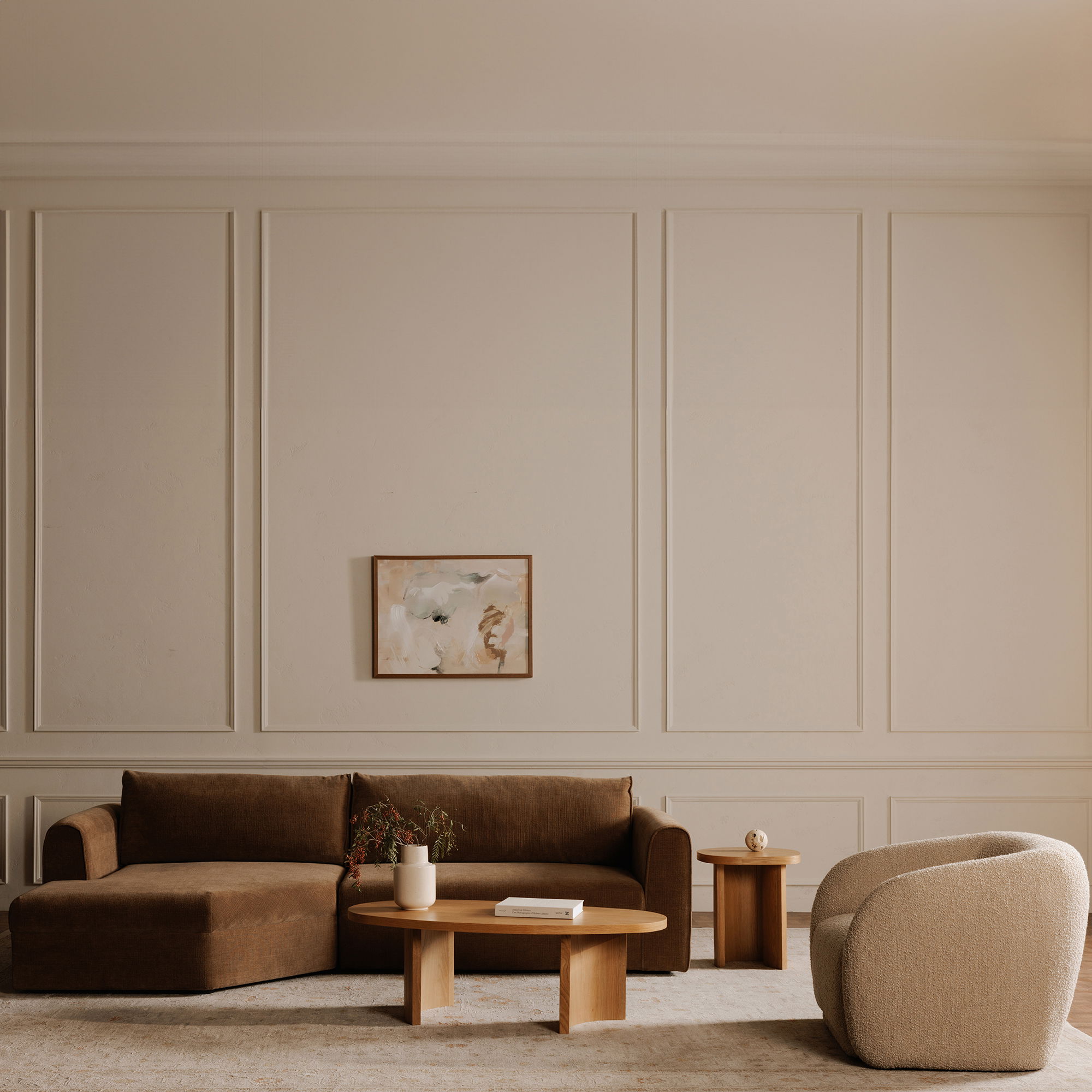 Madrid Left Sectional Taupe, Sectional Sofa by Moe's Home, 112" width x 33.5" height x 65" depth View 10