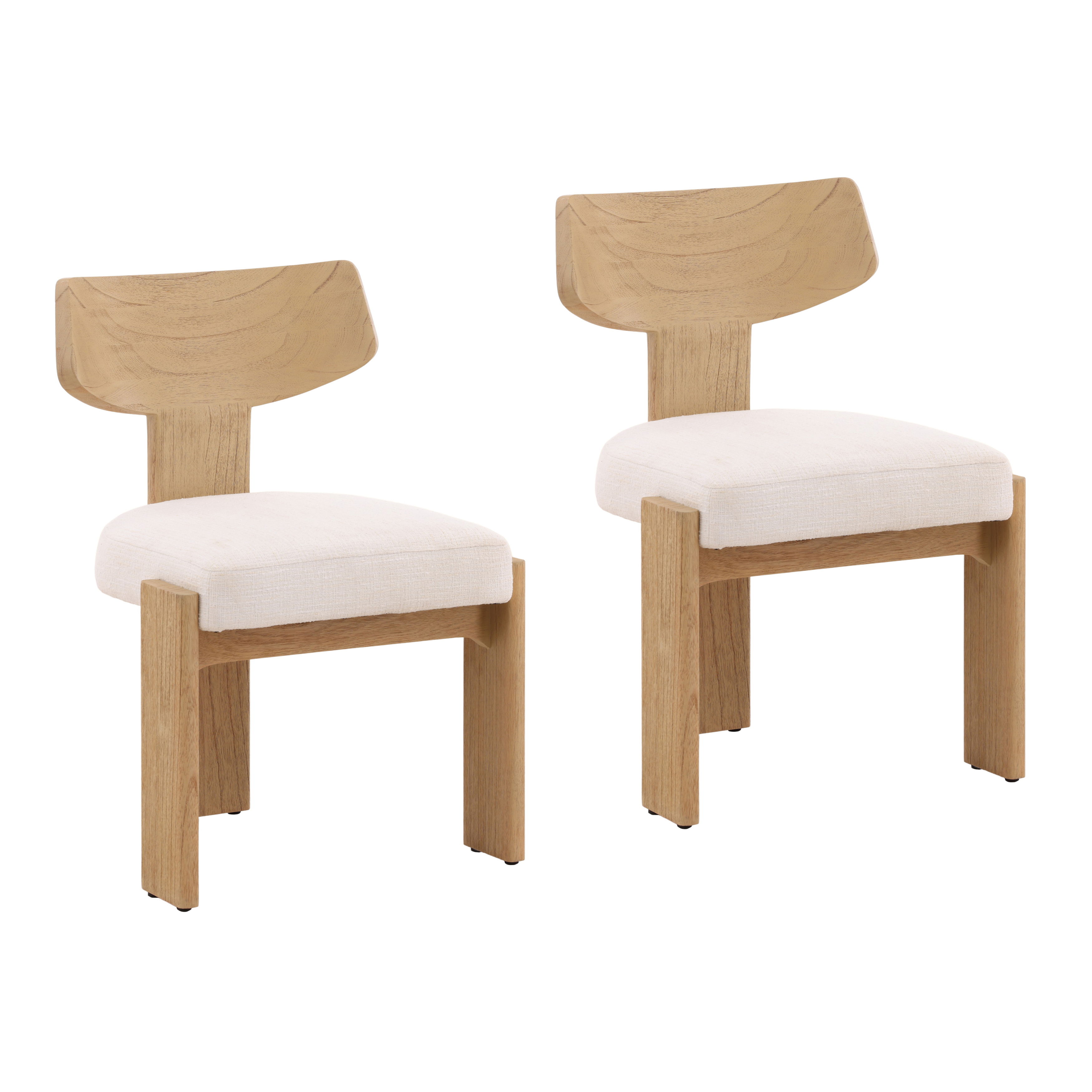 Ian Dining Chair Set of 2 Natural, by Dovetail, 21.53" width x 32.5" height x 21.9" depth View 1