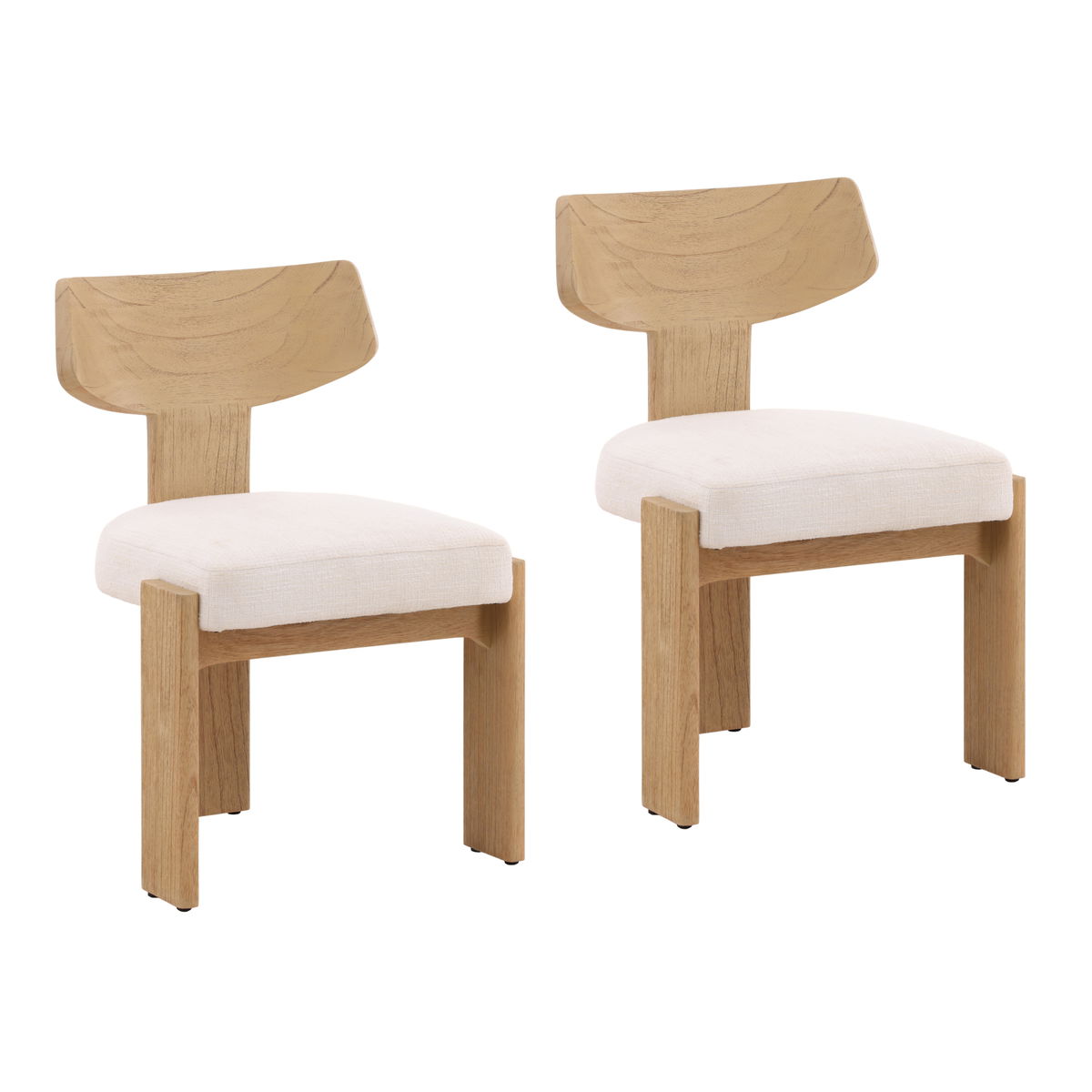 Ian Dining Chair Set of 2 Natural, by Dovetail, 21.53" width x 32.5" height x 21.9" depth View 1