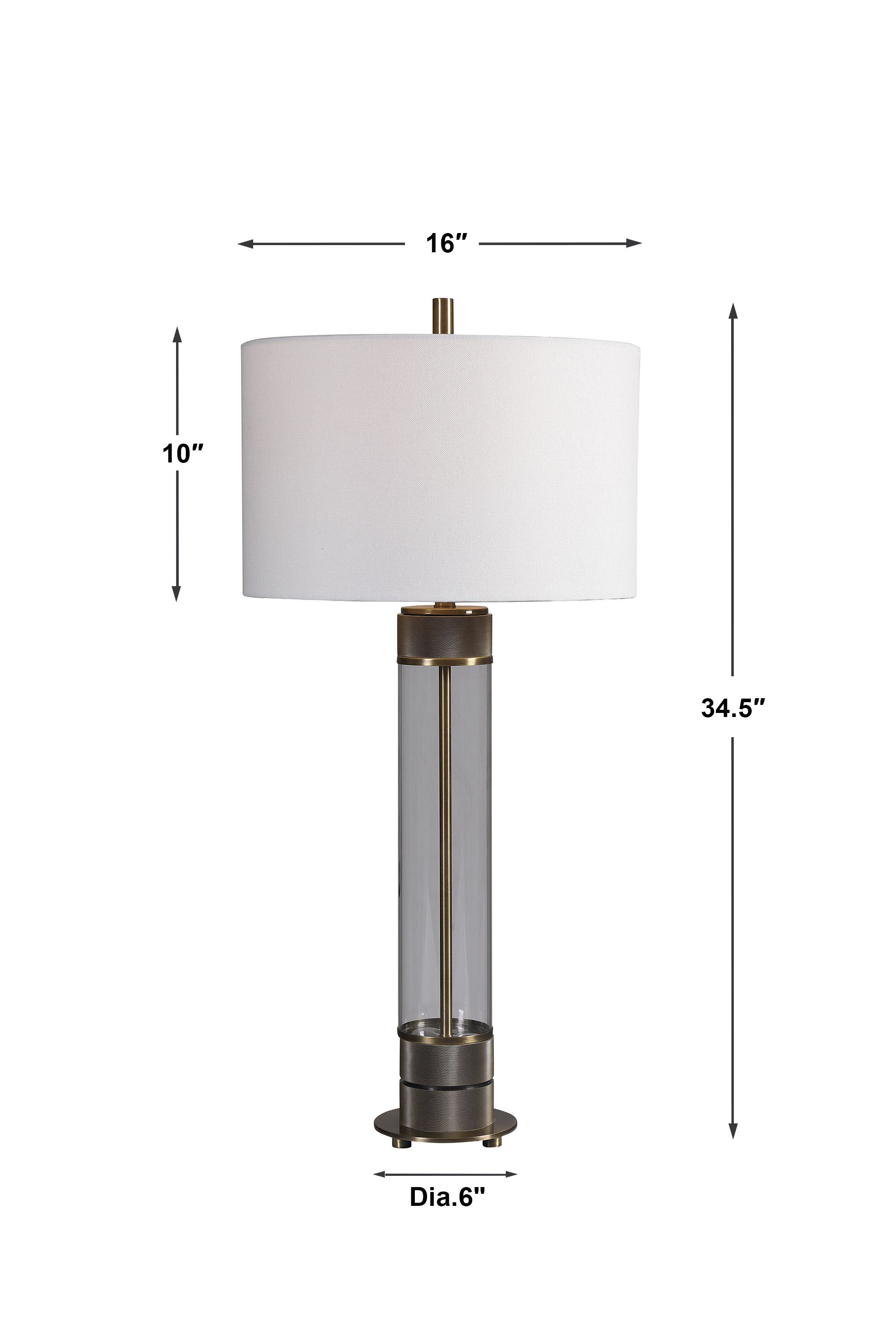 Anmer Industrial Table Lamp, by Uttermost, 16" width x 35" height x 16" depth View 3