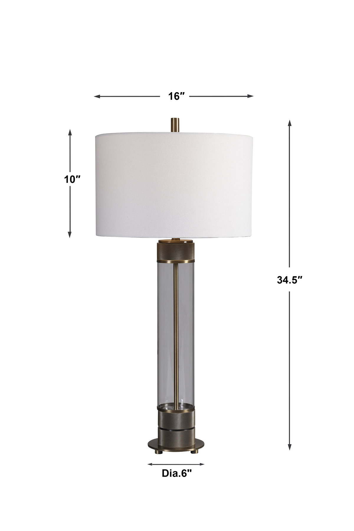 Anmer Industrial Table Lamp, by Uttermost, 16" width x 35" height x 16" depth View 3