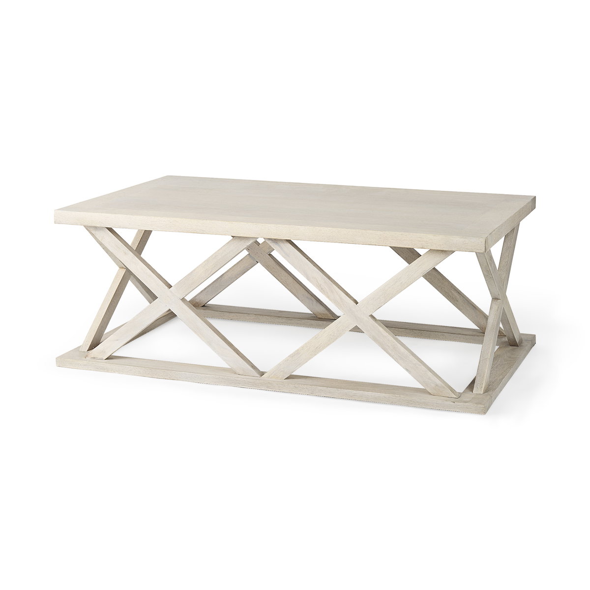 Forsey  Blonde Wood Rectangular Coffee Table, by Mercana, 48" length x 28" width x 17.5" height View 1