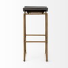 Givens Low Back 32in Seat Bar Stool | Brown Wood with Gold Metal, Counter & Bar Stool by Mercana, 14.1" length x 15.8" width x 32" height thumbnail 6