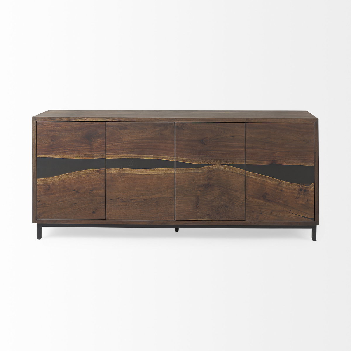 Hemlock 69L x 18W x 30H Brown Wood Sideboard, Sideboards & Buffet by Mercana, 68.9" length x 18.11" width x 29.92" height View 4