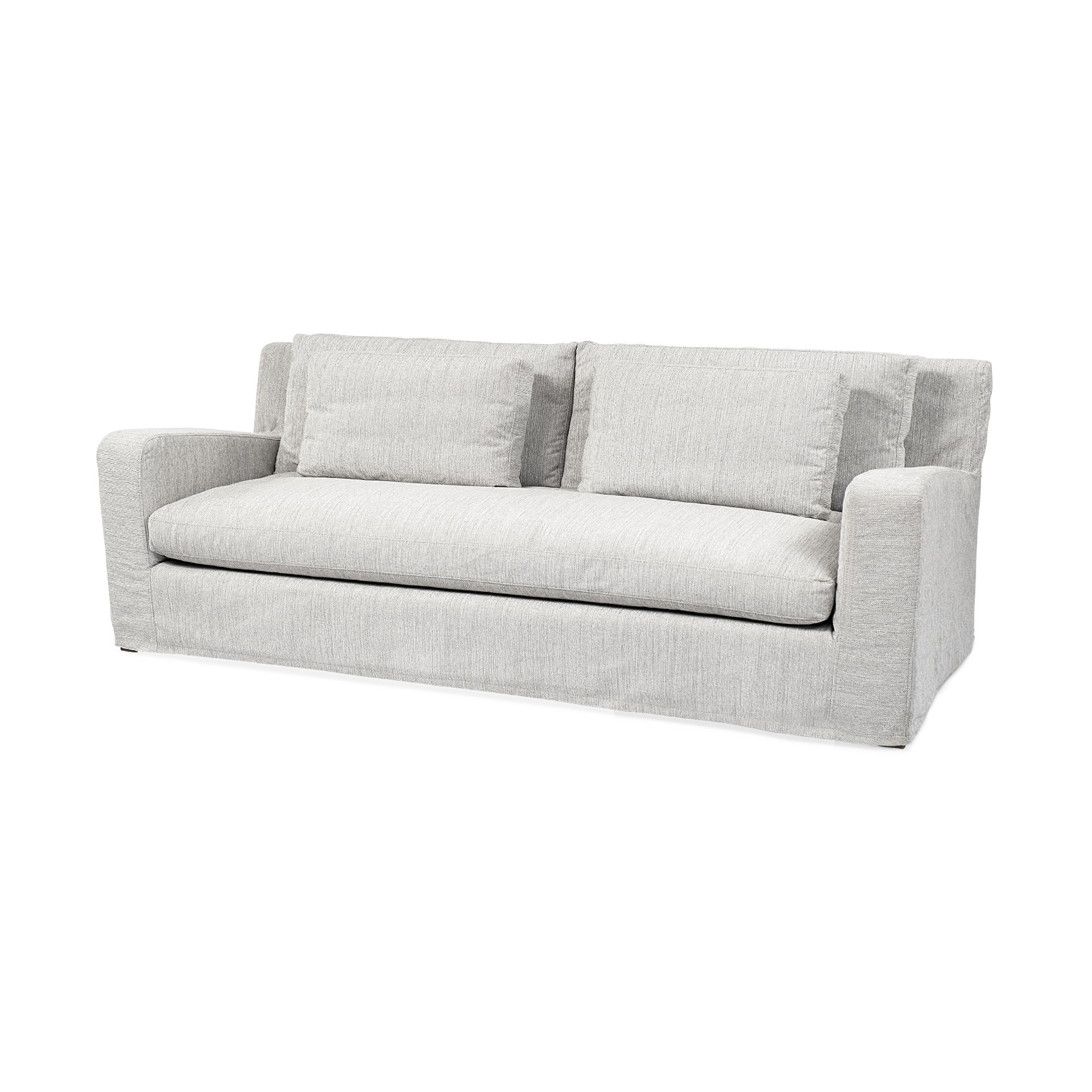 Denly II 92.5 X 38.25 X 34.5 Frost Gray Slipcover Three Seater Sofa large image 