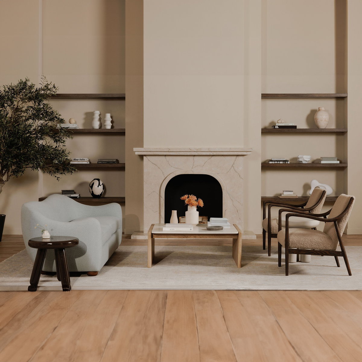 Lane Coffee Table Natural, by Moe's Home, 41" width x 16" height x 39" depth View 10