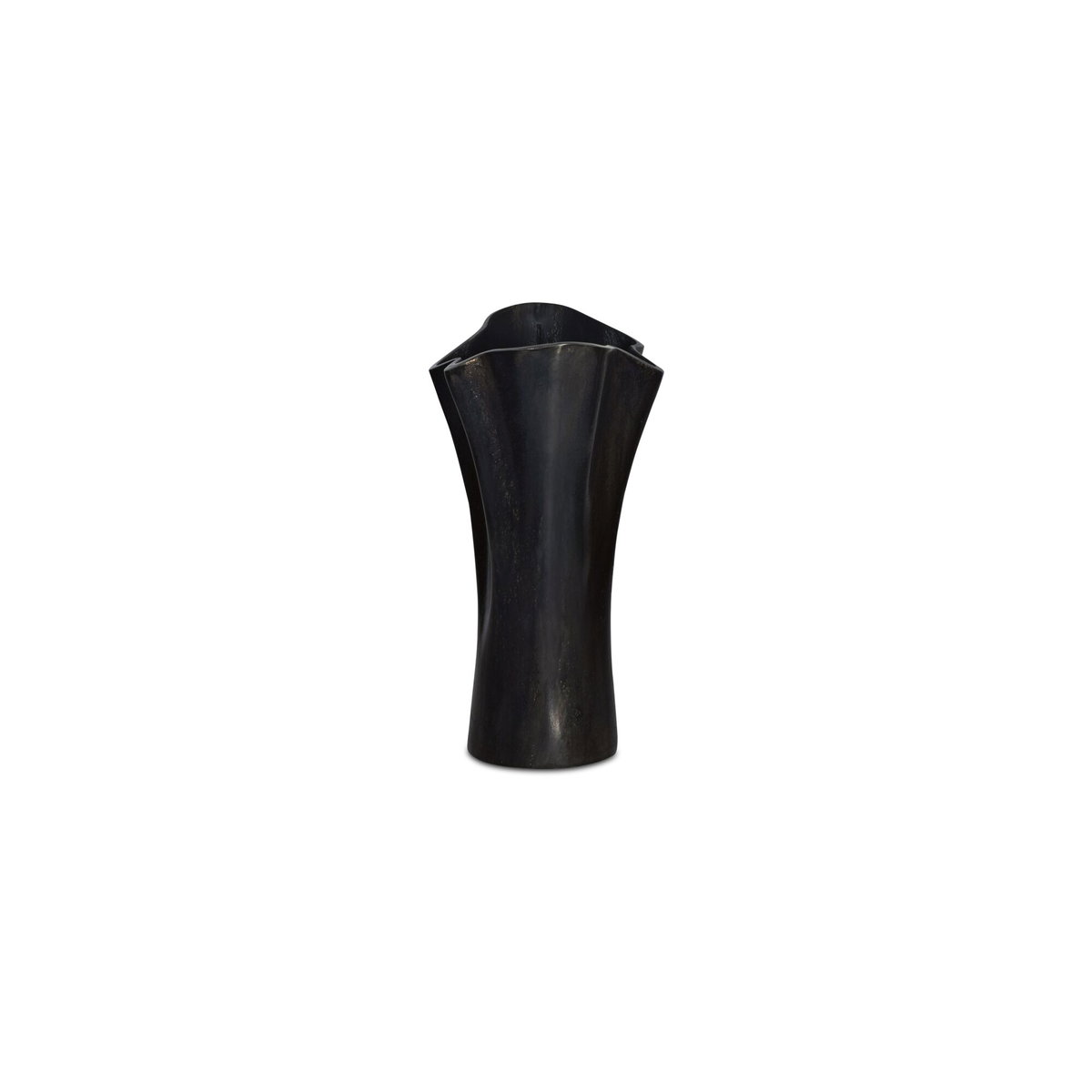 Yeri Cast Aluminum Vase Black, by Moe's Home, 8" width x 13.5" height x 8" depth View 3