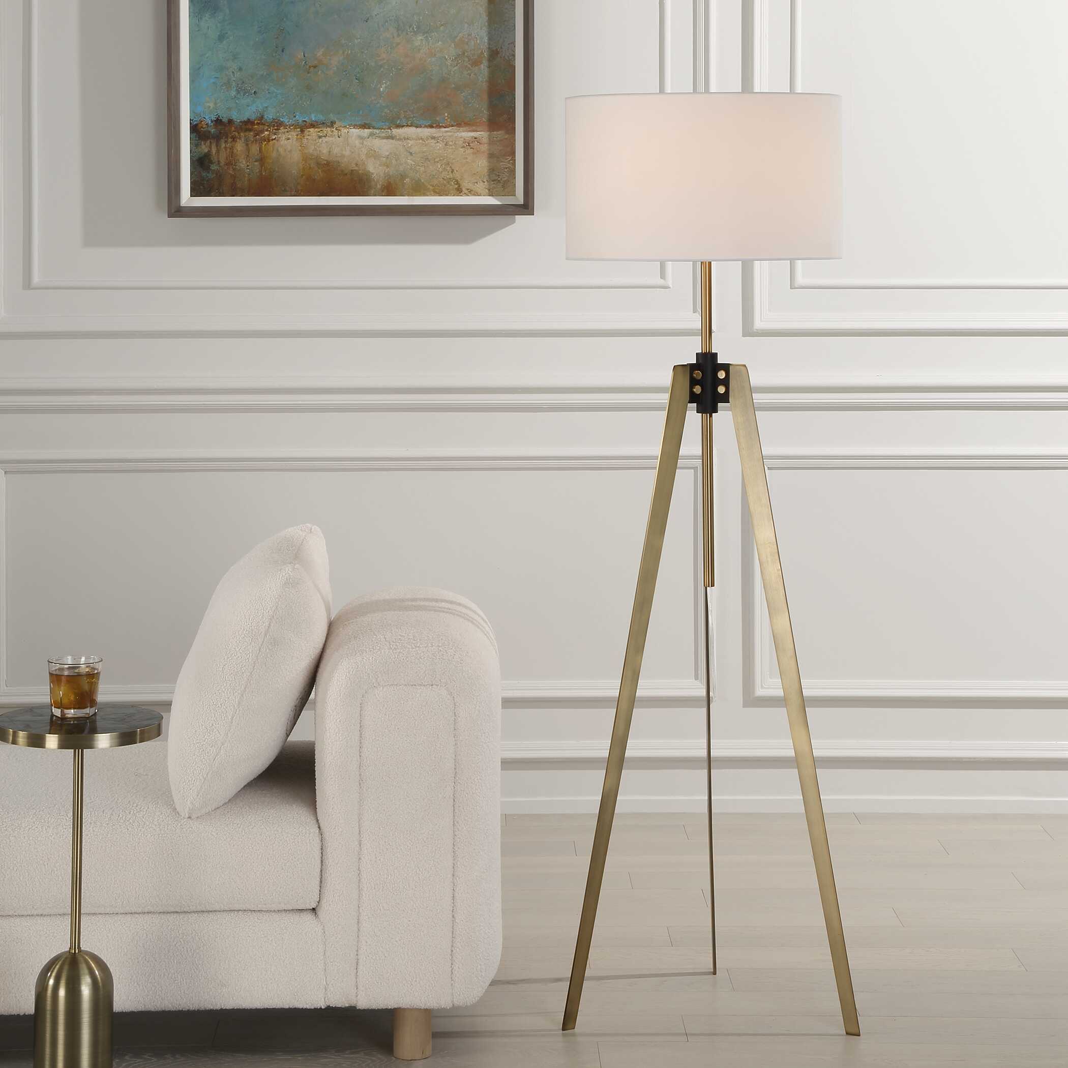 Anchorage Tri-pod Floor Lamp, by Uttermost, 19" width x 63.5" height x 19" depth View 2
