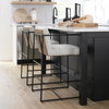 Stamford Backless 36.8in Seat Counter Stool | Beige Fabric with Metal, Counter & Bar Stool by Mercana, 18.25" length x 22.5" width x 36.75" height thumbnail 2