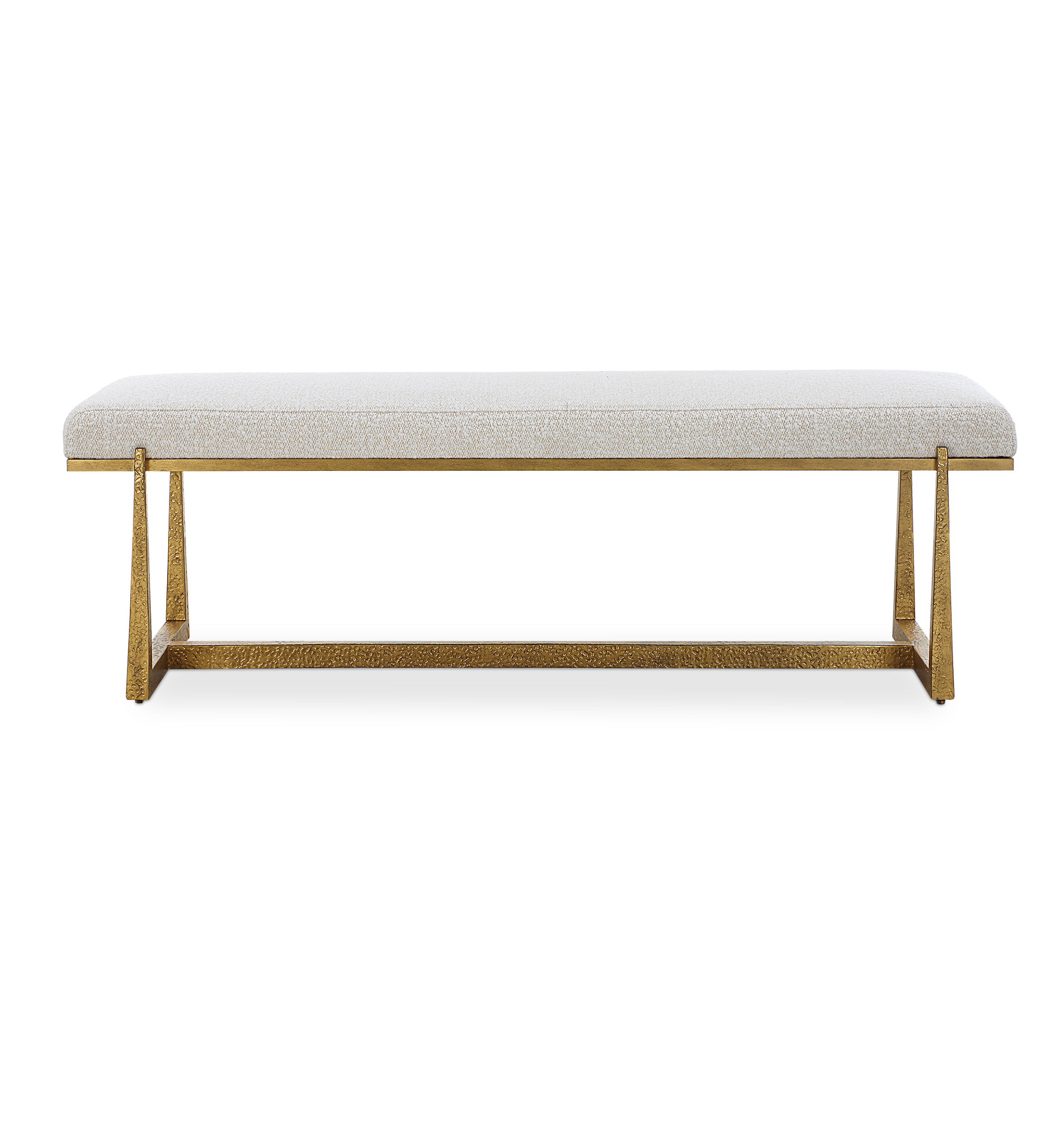 Midas Antique Gold Bench, Furniture by Uttermost, 60" width x 19.5" height x 18" depth View 1