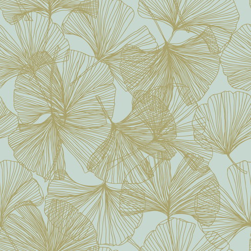 Ginkgo Leaves Green Peel & Stick Wallpaper