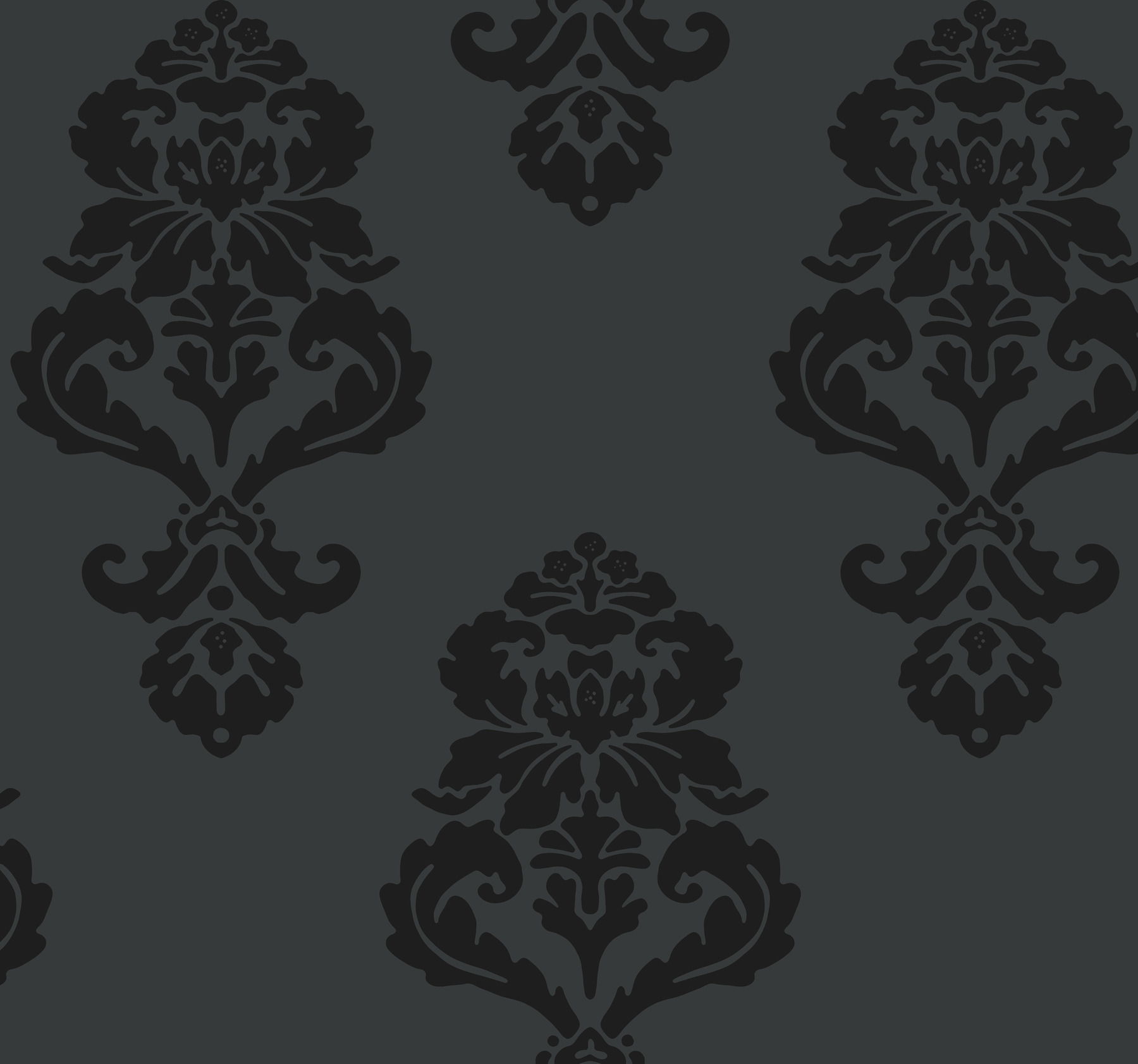 Graphic Damask Black Wallpaper large image 