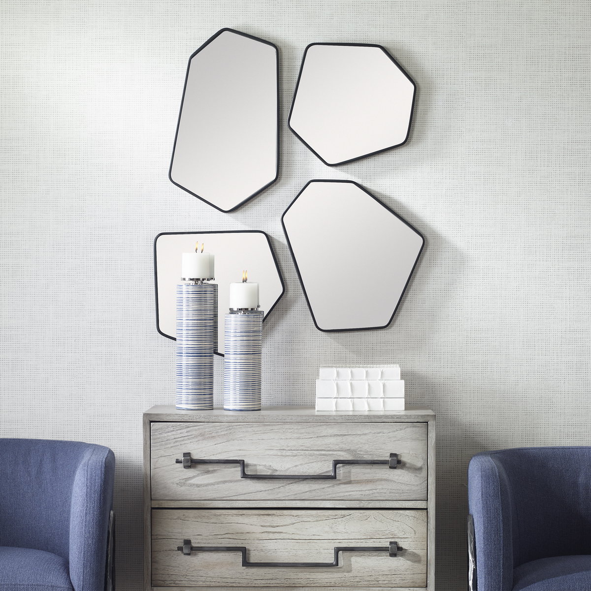 Linneah Black Mirrors Set/4, by Uttermost, 12.12" width x 20.12" height x 1" depth View 2