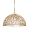 Thad 1-Light Natural Woven Rattan Dome Pendant, by Mercana, 24.5" length x 24.5" width x 14.5" height thumbnail 1