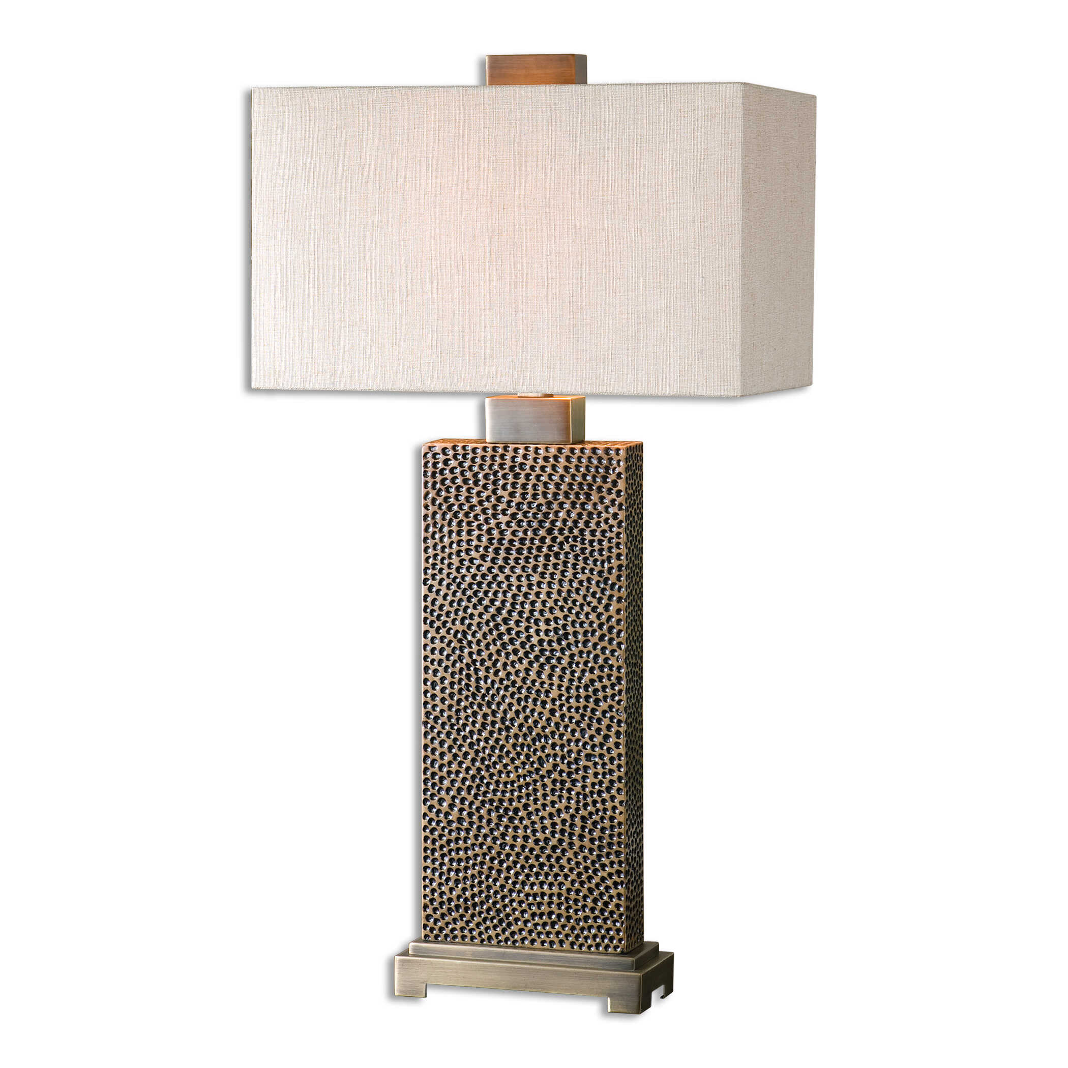 Canfield Coffee Bronze Table Lamp, by Uttermost, 17" width x 32.25" height x 10" depth View 1