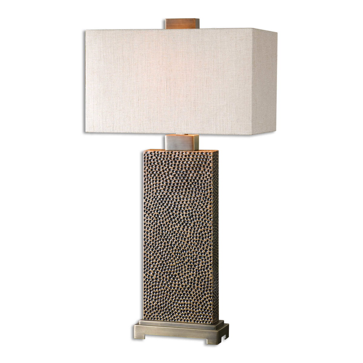 Canfield Coffee Bronze Table Lamp, by Uttermost, 17" width x 32.25" height x 10" depth View 1