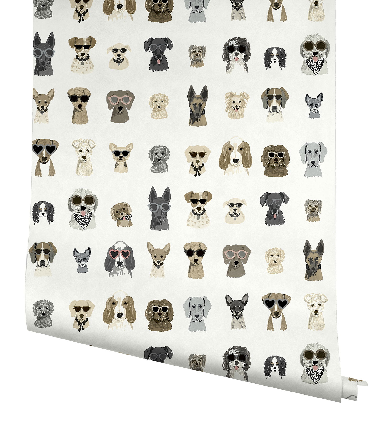 Dog Days Grey Peel & Stick Wallpaper large image 