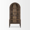 Teva Two Toned Dark with Light Wood Arched Curio Cabinet thumbnail 3