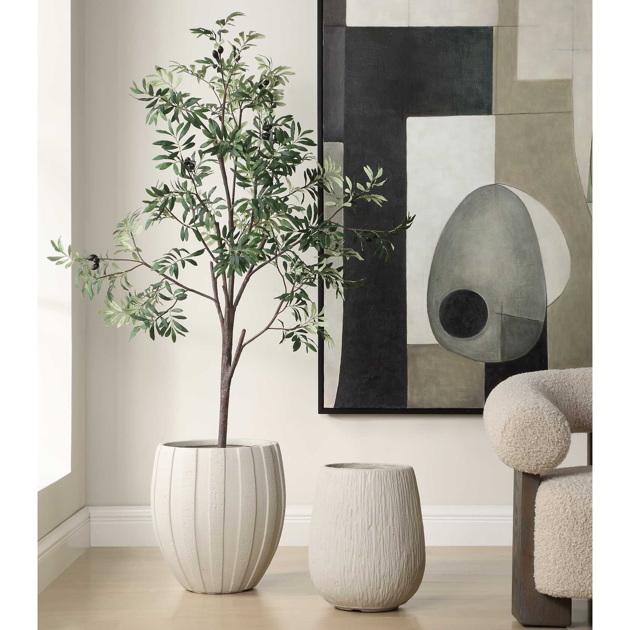 Rustic Ridge Off-White Outdoor Planter, Decorative by Uttermost, 13.5" width x 16.37" height x 13.5" depth View 4