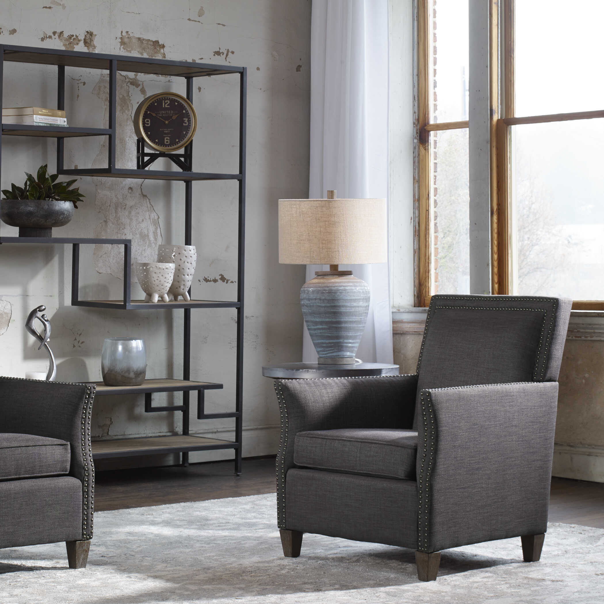 Pelia Light Aqua Table Lamp, by Uttermost, 17" width x 27.5" height x 17" depth View 8