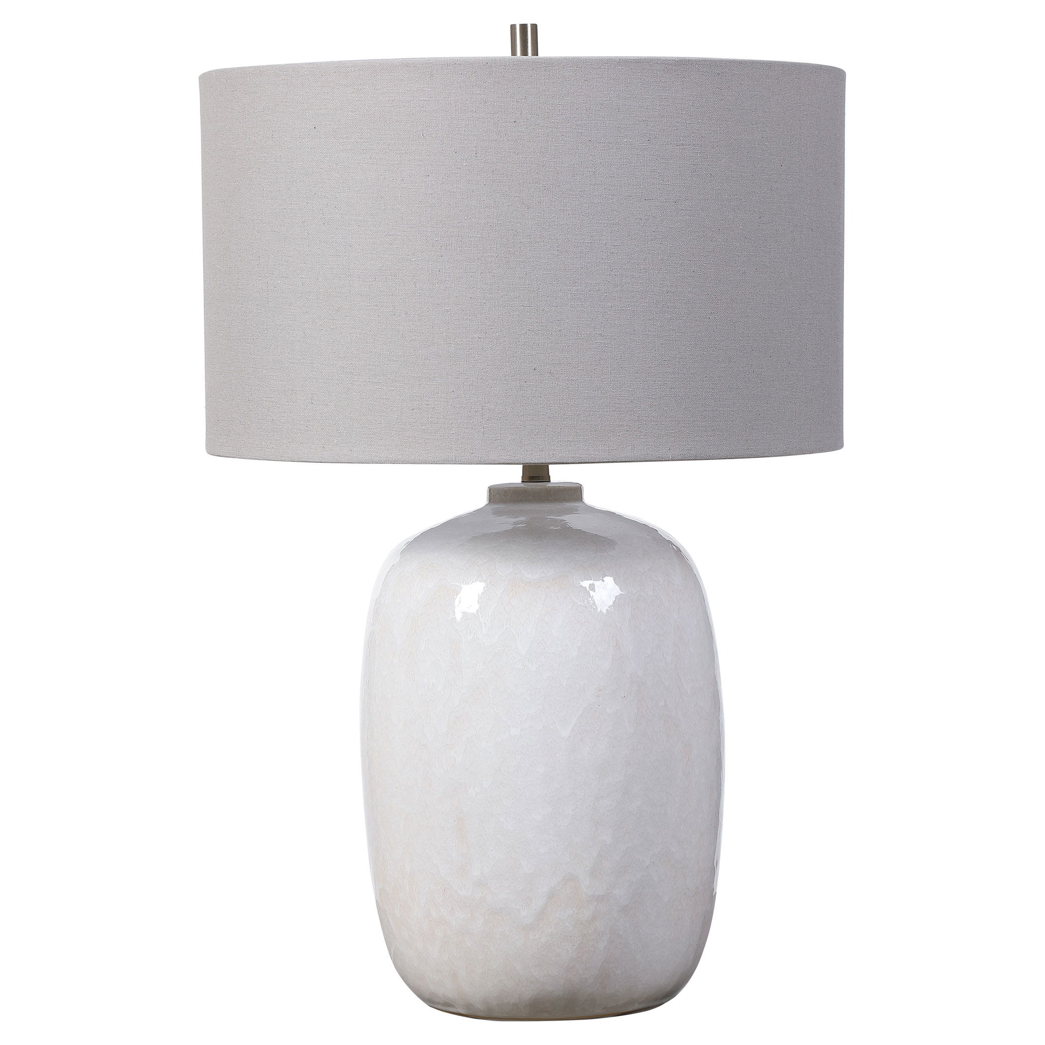 Winterscape White Glaze Table Lamp large image 