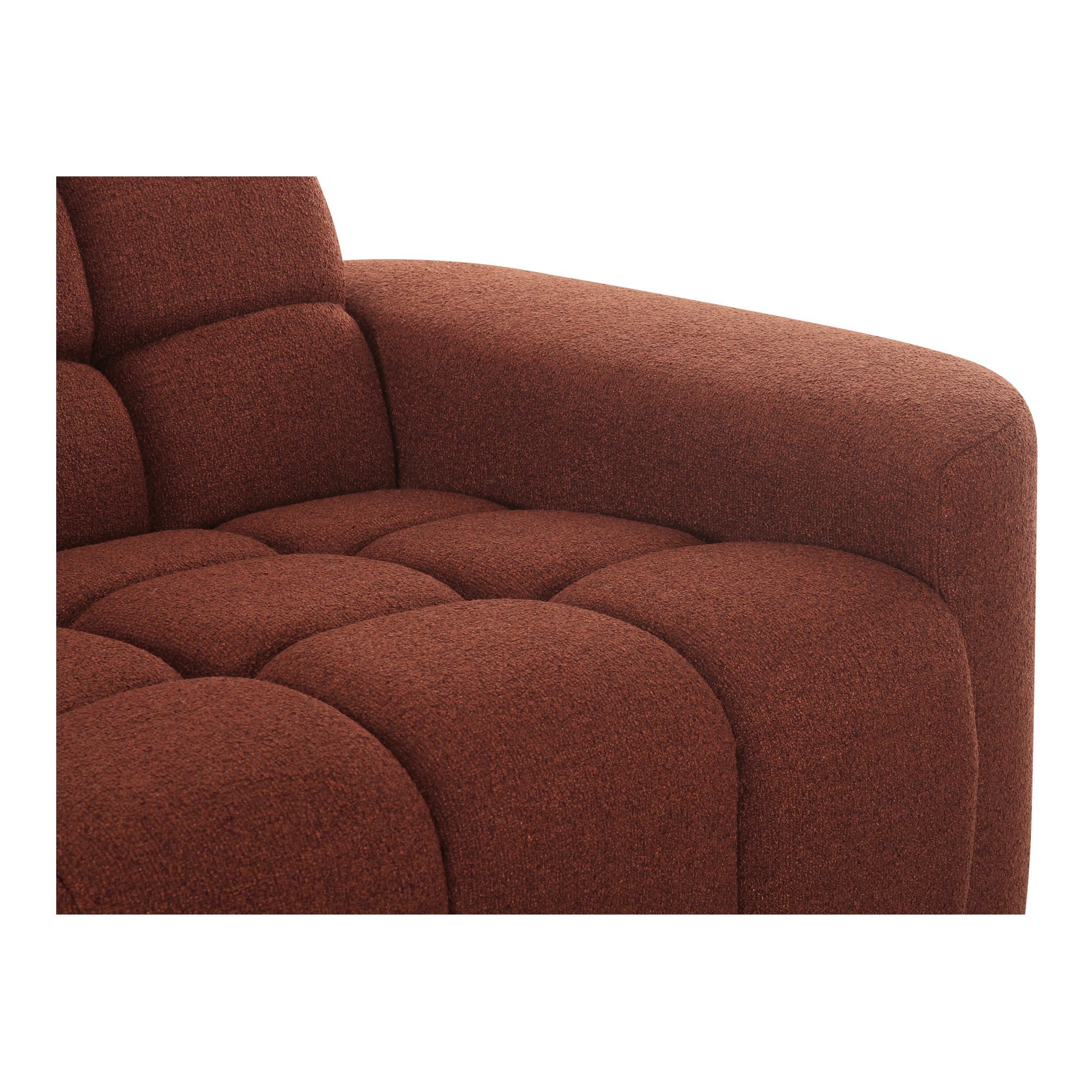 Roman L-shaped Sectional Rust, Sectional Sofa by Moe's Home, 118" width x 26.5" height x 118" depth View 6