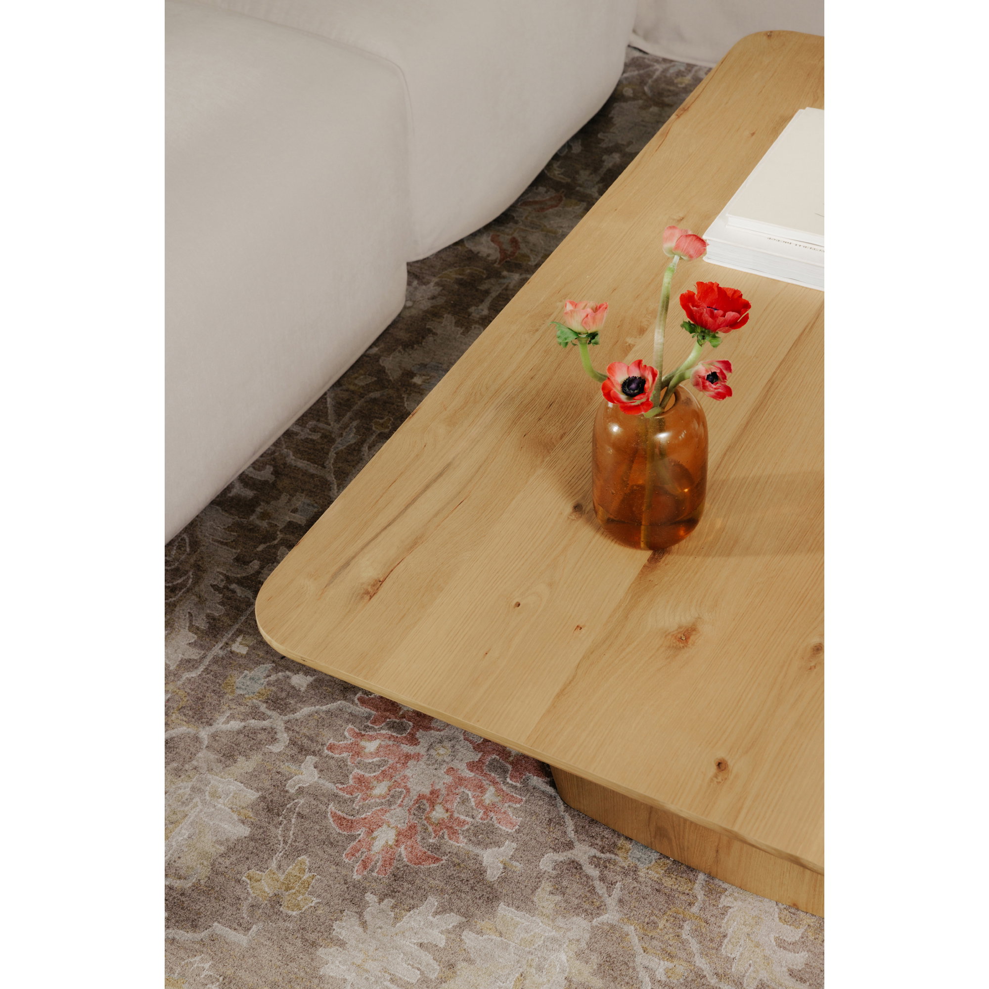 Winston Coffee Table Rustic Oak, by Moe's Home, 55" width x 17" height x 36" depth View 7