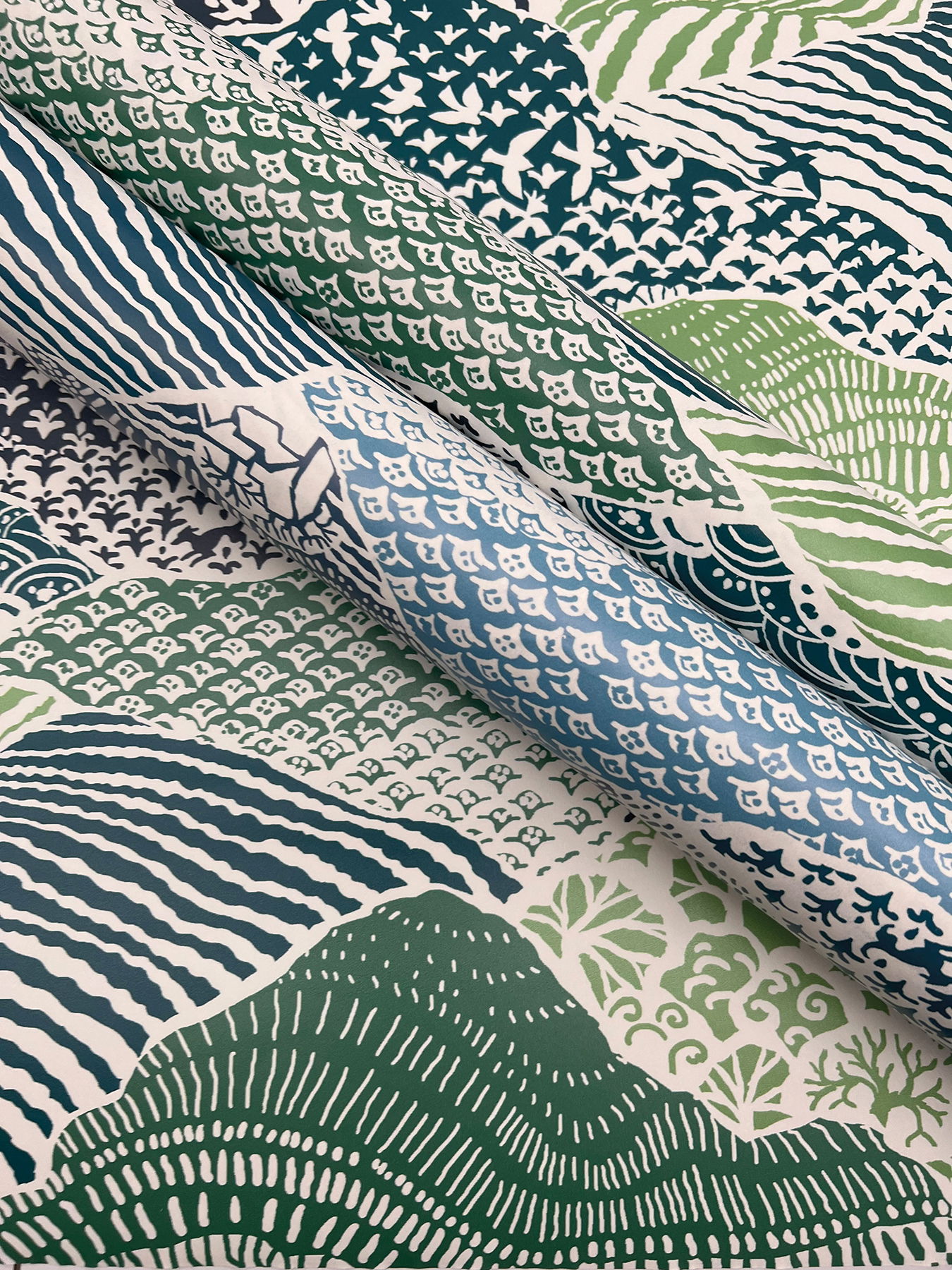 Shangri-La Navy Blue Peel & Stick Wallpaper large image 