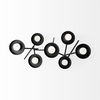 Meira Black Metal Seven Votive Table Candle Holder, Candles & Candle Holder by Mercana, 20.47" length x 9.06" width x 6.69" height thumbnail 4
