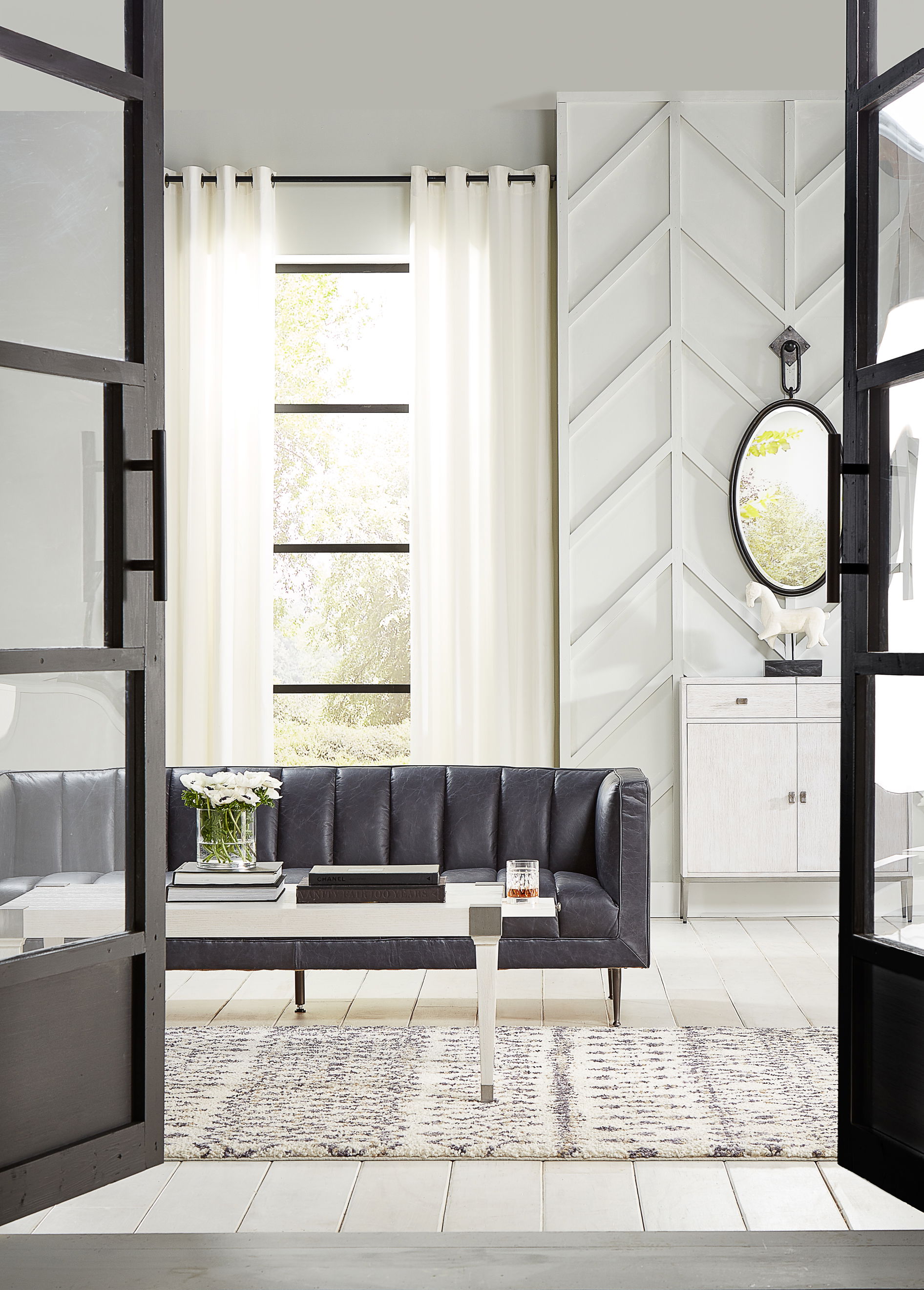 *Lexington Sofa Nottinghill Grey Leather large image 