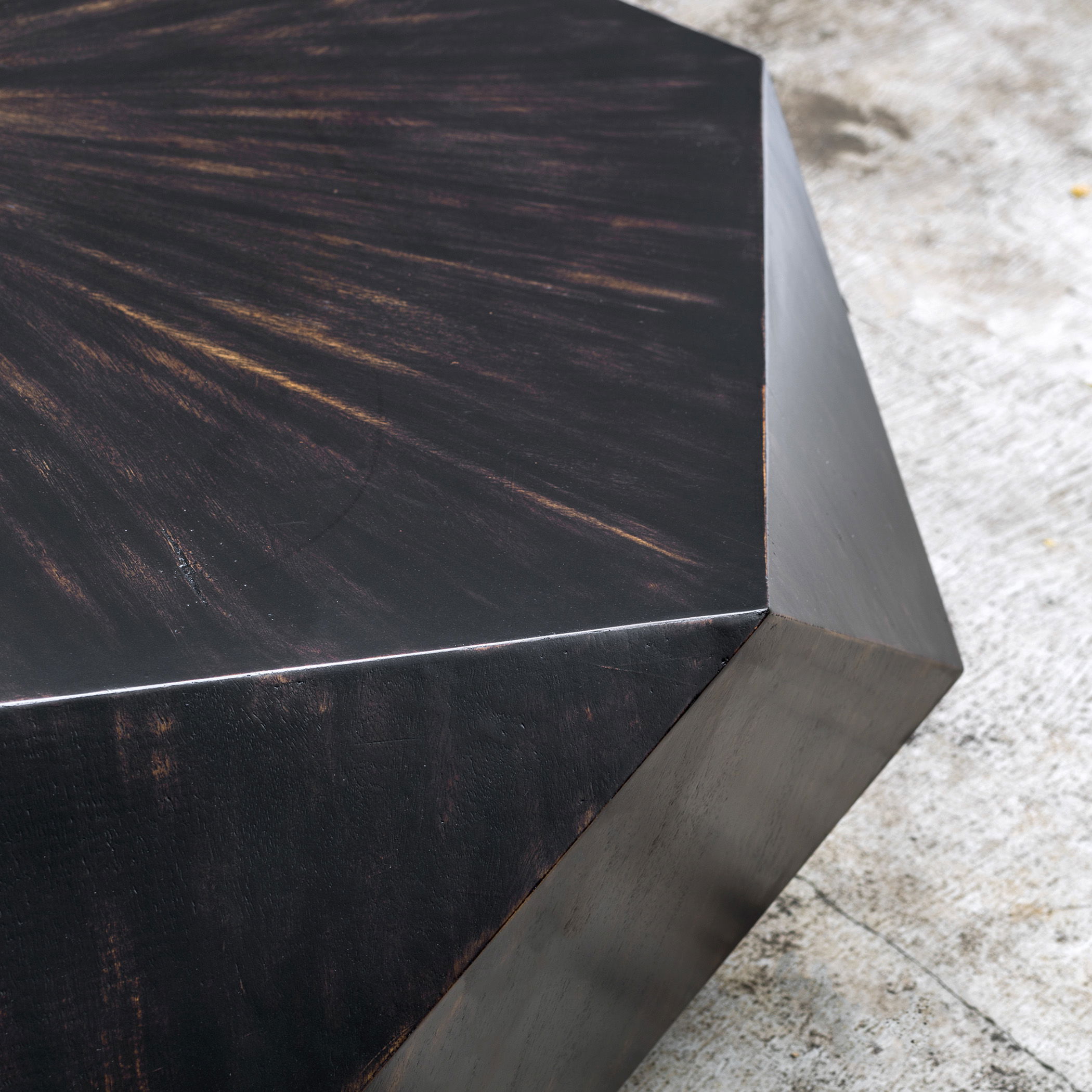 Volker Worn Black Coffee Table large image 