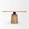 Swanson 60' Light Brown Wood Round Pedestal Dining Table thumbnail 5