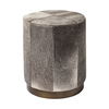 Zahavi I 23'H grey-toned hair-on-hide ottoman thumbnail 0