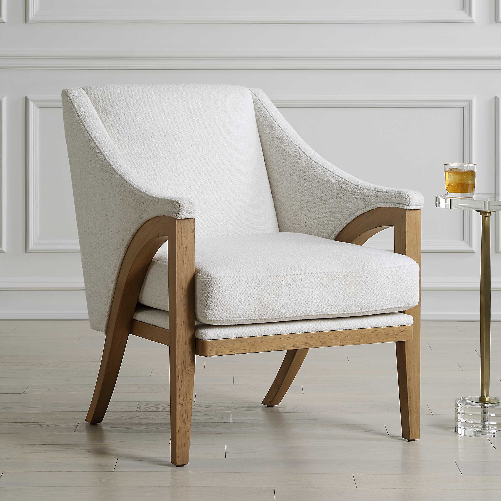 Evolve White Fabric Accent Chair large image 