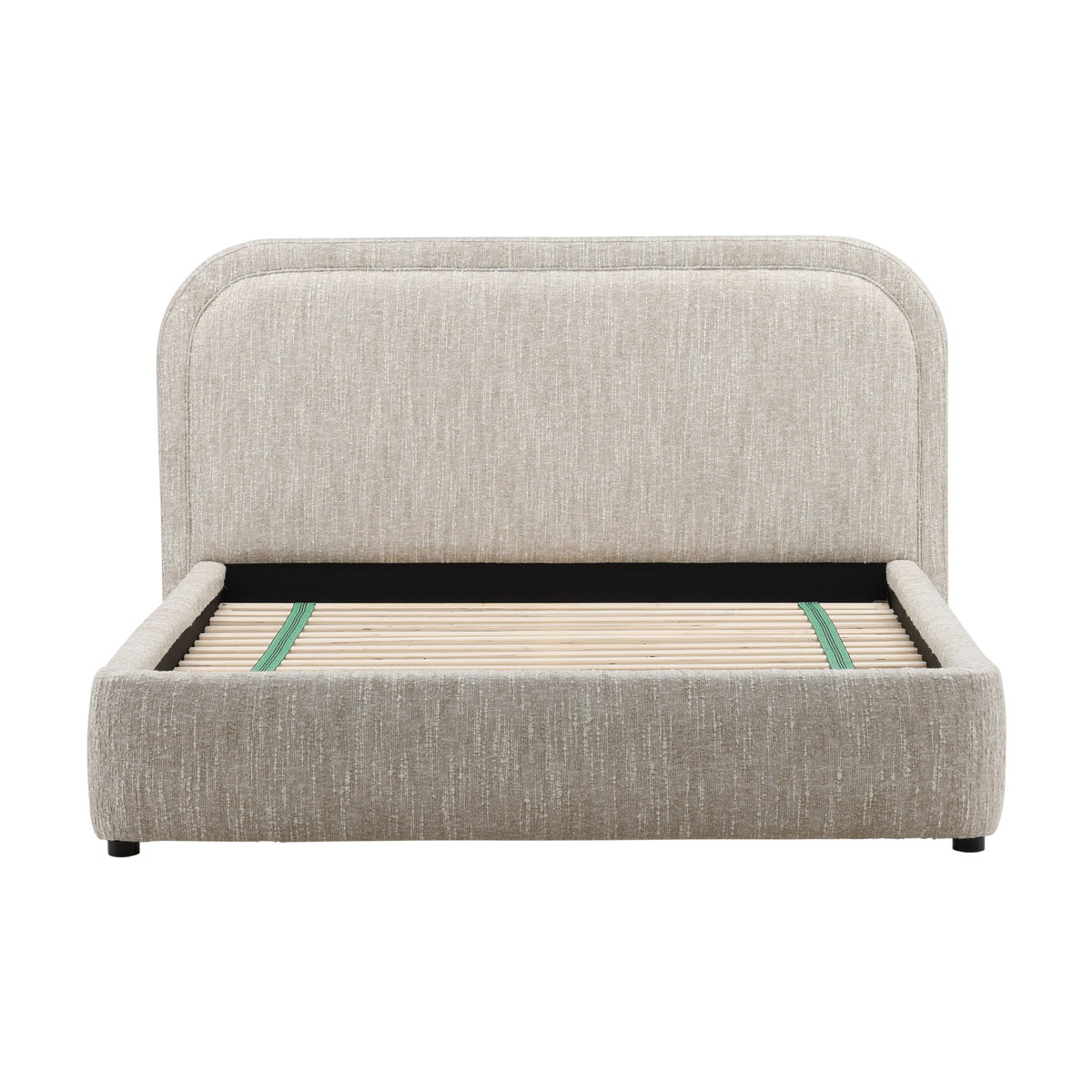 Agi Bed Queen Beige, by Dovetail, 72.5" width x 43" height x 89" depth View 2