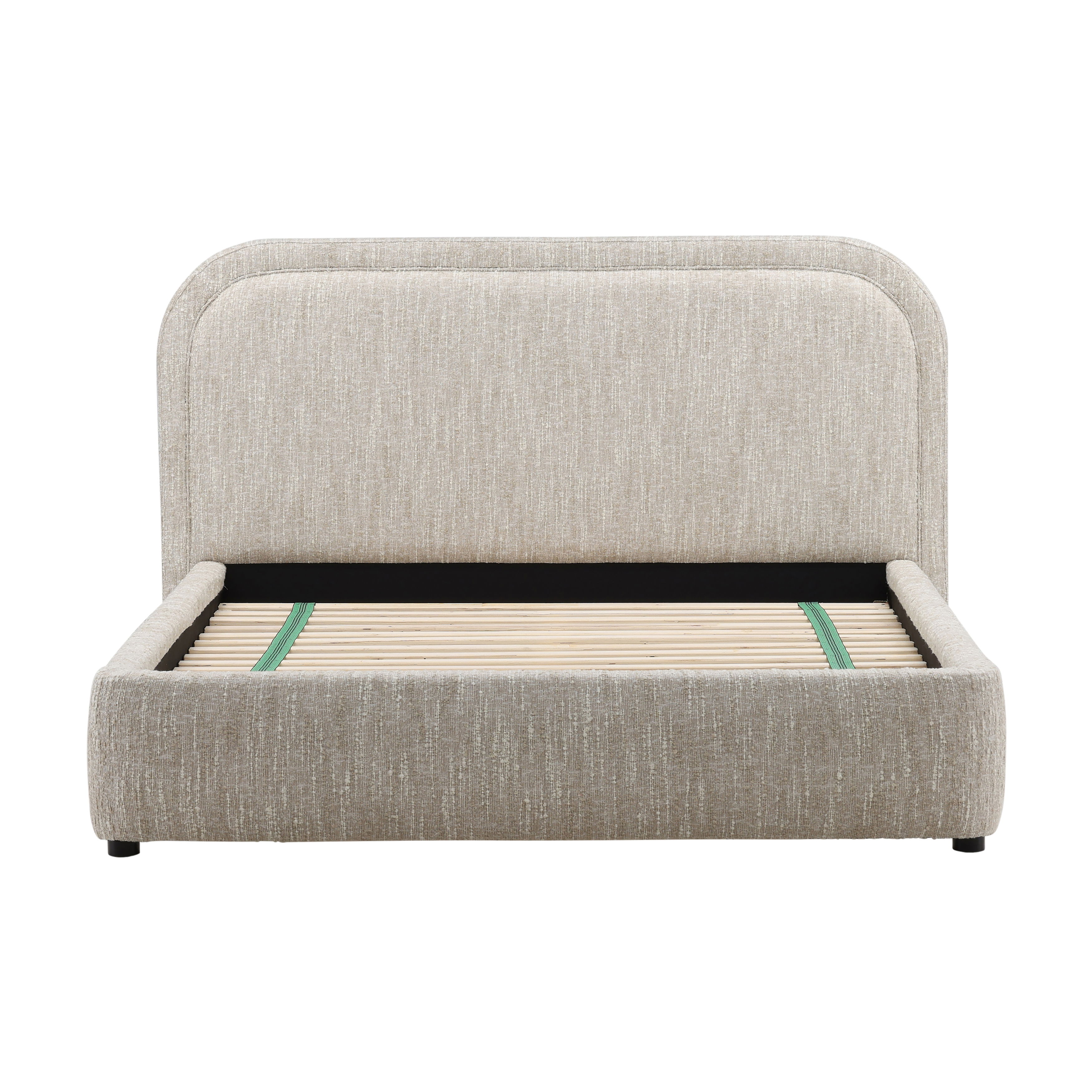 Agi Bed Queen Beige, by Dovetail, 73" width x 43.5" height x 88" depth View 2