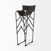 Direttore Backless 44.3in Seat Bar Stool | Brown/Gray Suede with Metal, Counter & Bar Stool by Mercana, 19.3" length x 20" width x 44.25" height thumbnail 6