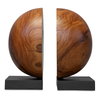 Teak And Noir Bookends Set/2, by Uttermost, 8" width x 9" height x 8" depth thumbnail 1