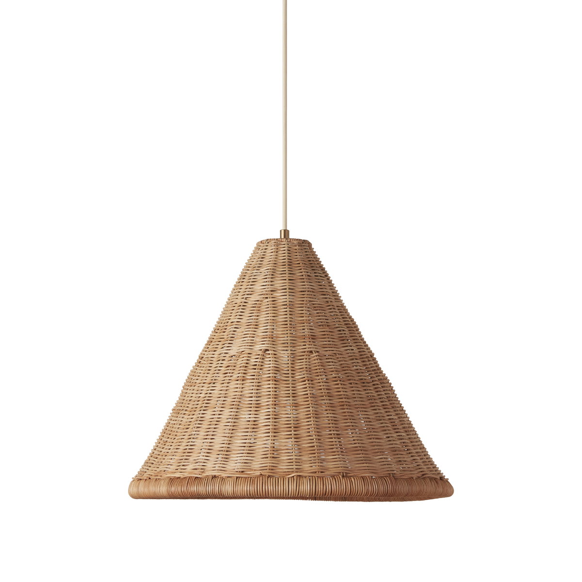 Kasbah Rattan Tall Pendant, by Woven, 15.25" height x 18.5" diameter View 1
