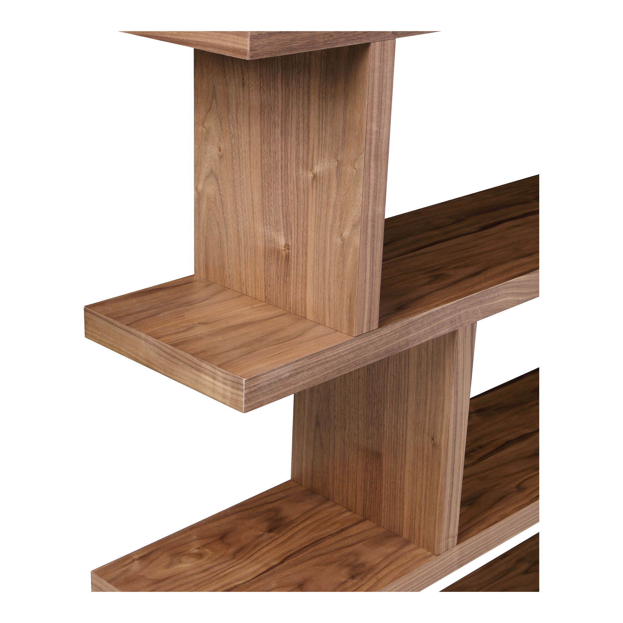Miri Large Shelf Walnut, Shelving & Bookcase by Moe's Home, 63" width x 63" height x 11" depth View 3