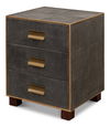 Gideon Shagreen 3 Drawer Side Table, Gry thumbnail 0