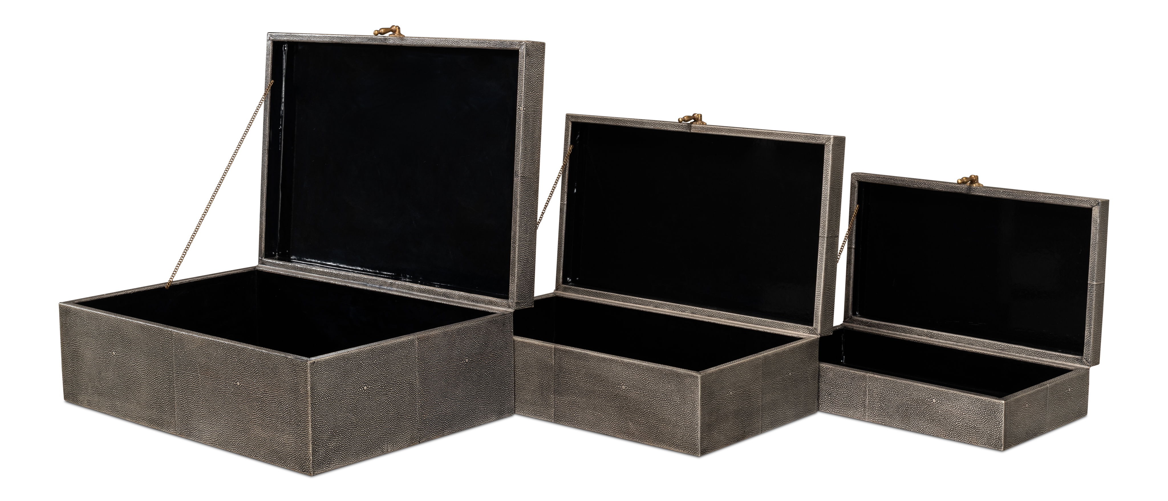 Cosmos Nesting Boxes, Set Of Three, Decor by Sarreid, 24" length x 16" width x 8" height View 6