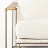 Watson Cream Fabric Wrap Gold Metal Frame Accent Chair, by Mercana, 30" length x 34.25" width x 29.13" height thumbnail 12