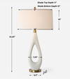 Promenade White Table Lamp, by Uttermost, 18" width x 33.25" height x 12" depth thumbnail 3
