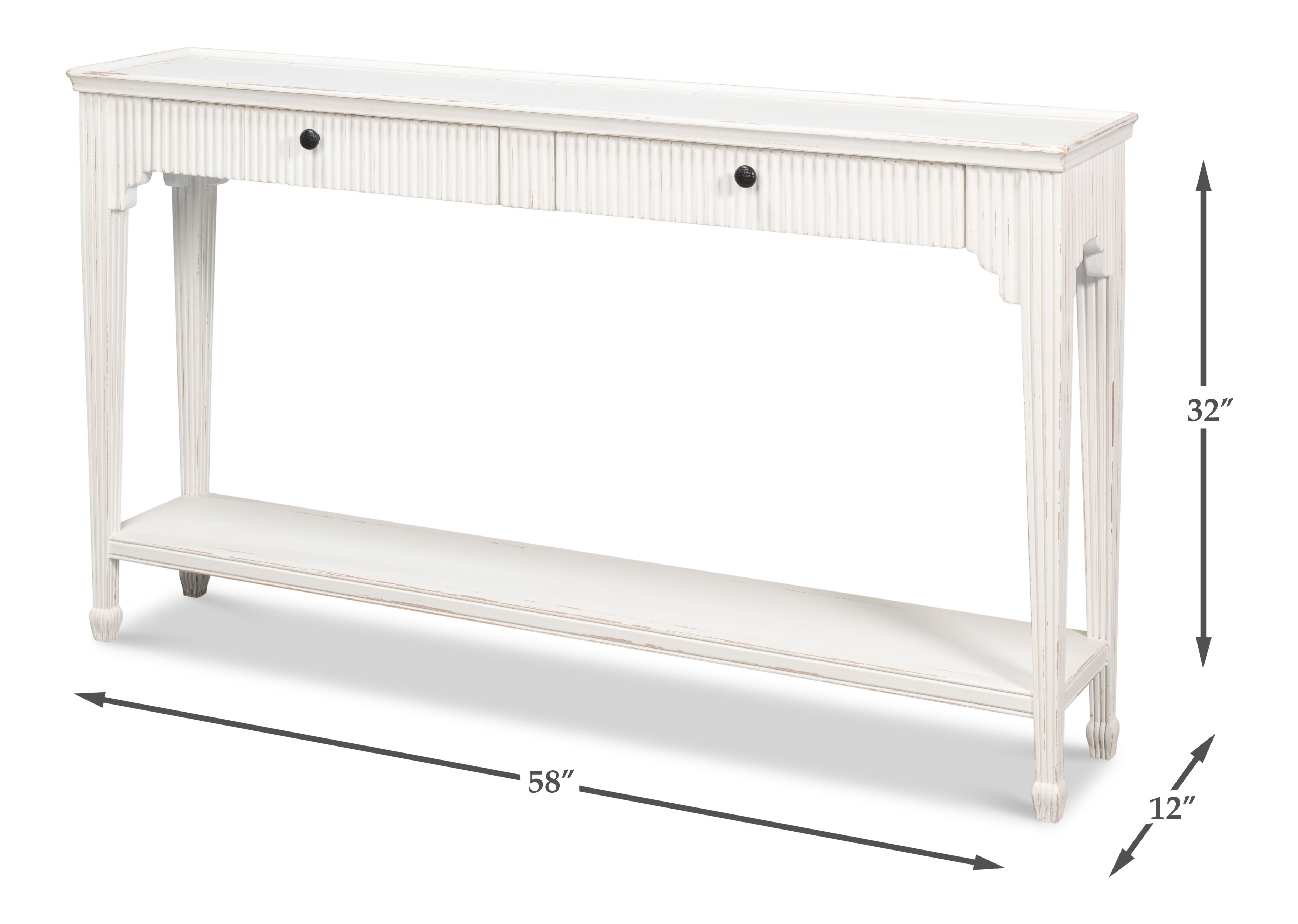 Jude Bungalow Console Table, by Sarreid, 58" length x 12" width x 32" height View 13