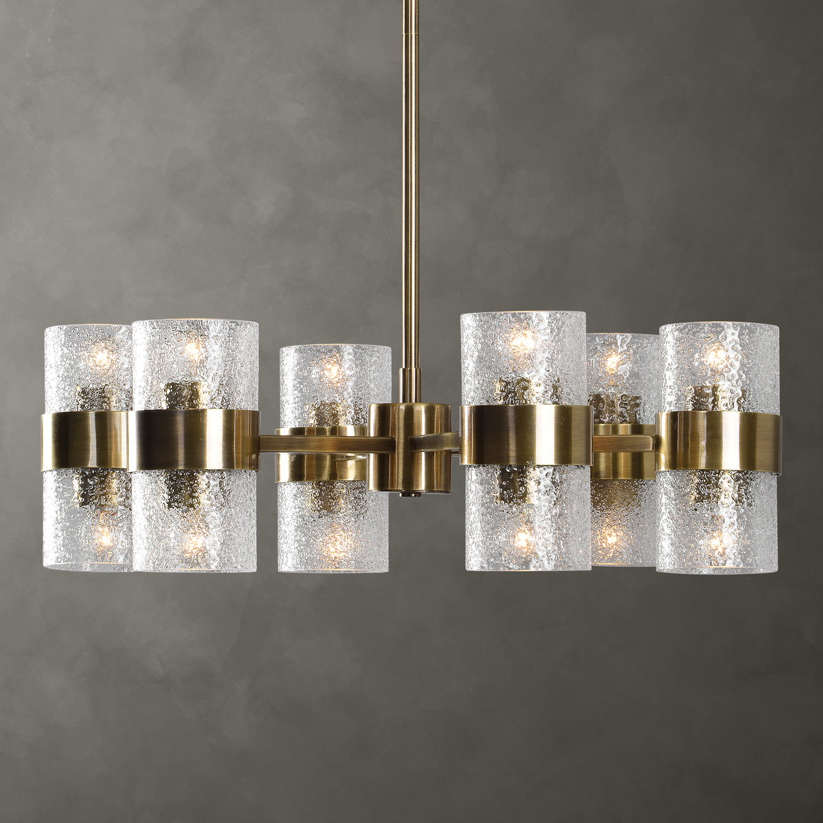 Marinot 12Lt. Chandelier, by Uttermost, 26" width x 9" height x 26" diameter x 26" depth View 1