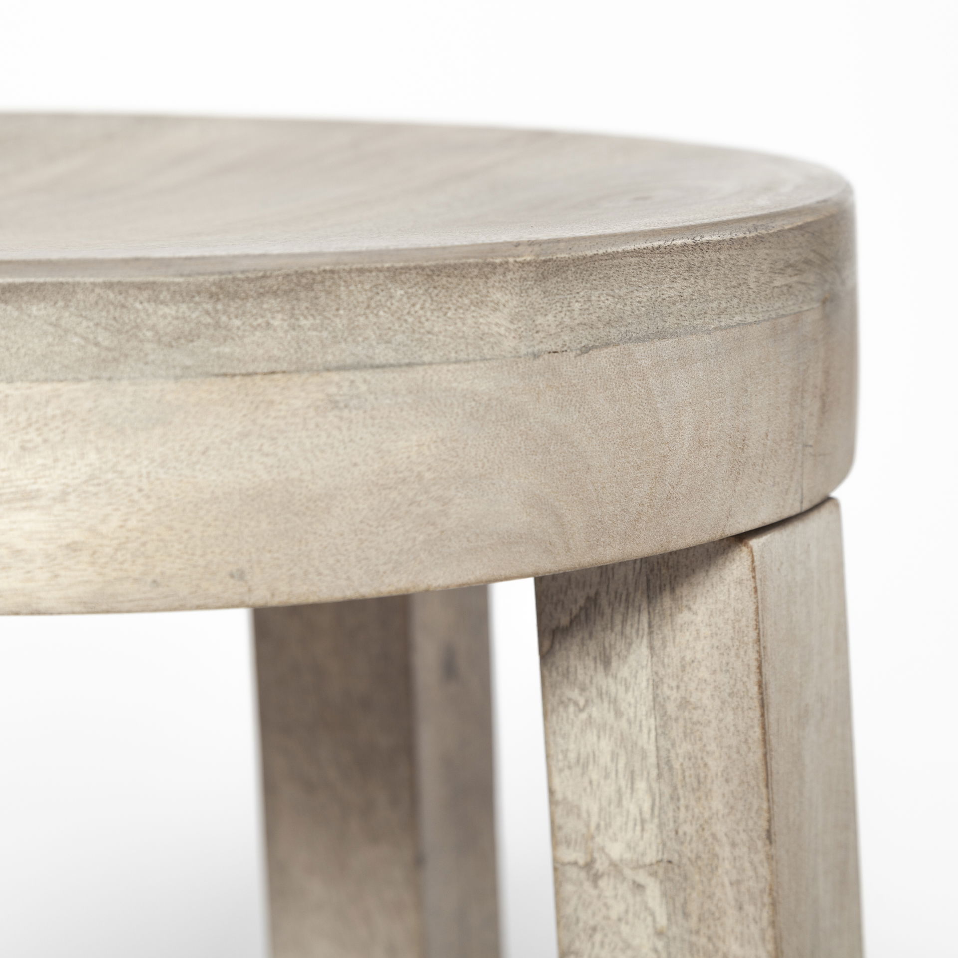Brahma 26' Total Height White Washed Wood Stool large image 