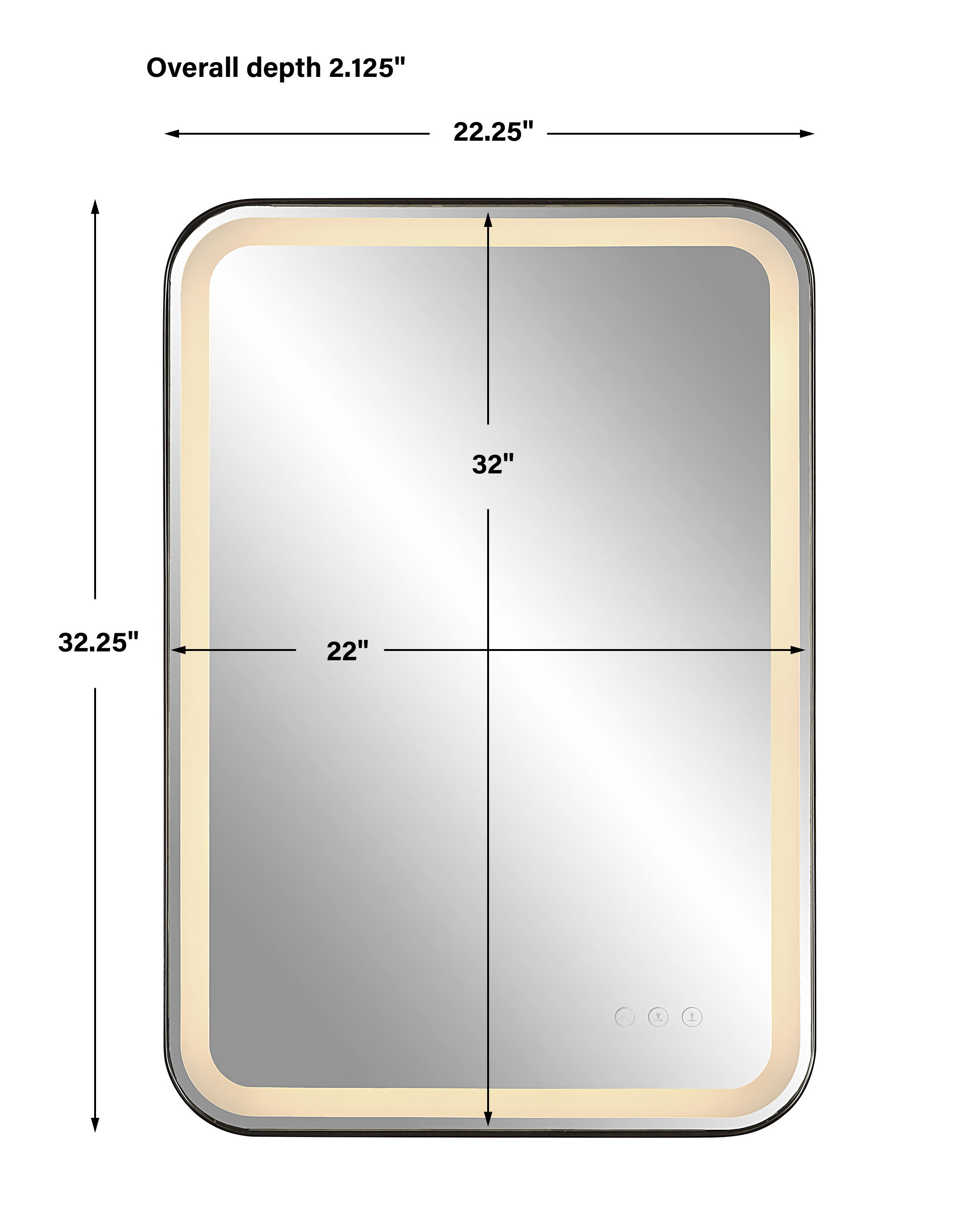 Crofton Lighted Black Vanity Mirror large image 