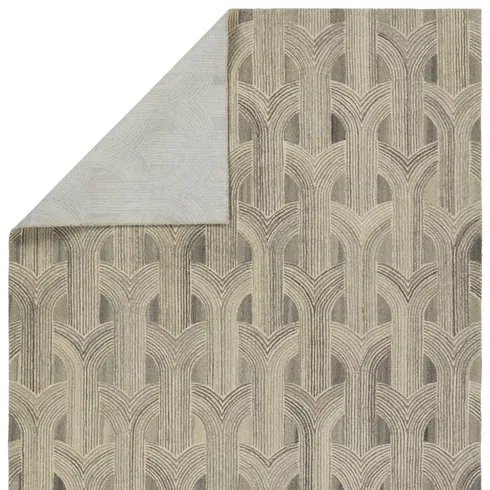 Verde Home By Jaipur Living Manhattan PVH15 Handmade Geometric Taupe and Cream Area Rug (9
