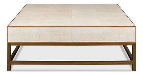 Gideon Shagreen Sq.Coffee Table, White